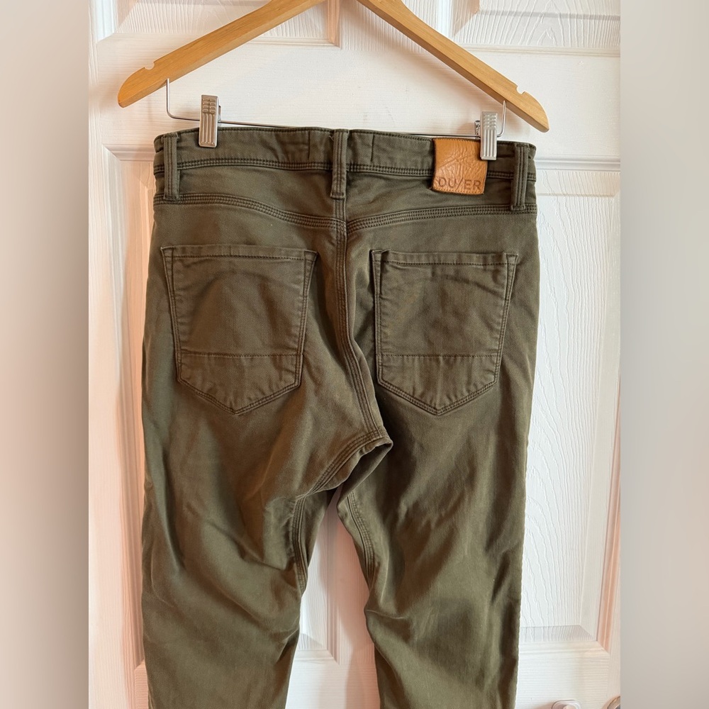 DUER Men's Olive Green No Sweat Slim Fit Pants (N2X) - Men's 32x32 - Picture 5 of 8